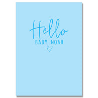 Blue Hello Personalised New Baby Card